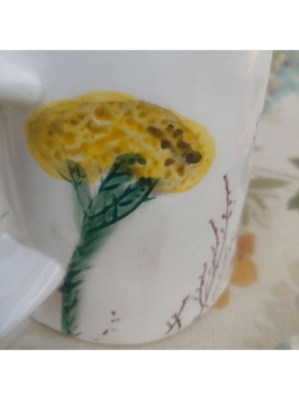 Anthropologie Dagny E Monogram Ceramic Mug with Handle Cream 14 oz - Picture 7 of 12